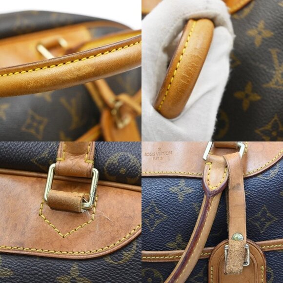 LOUIS VUITTON LV Logo Deauville Hand Bag Monogram Leather Brown - Picture 7 of 16